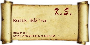 Kulik Sára névjegykártya