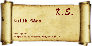 Kulik Sára névjegykártya